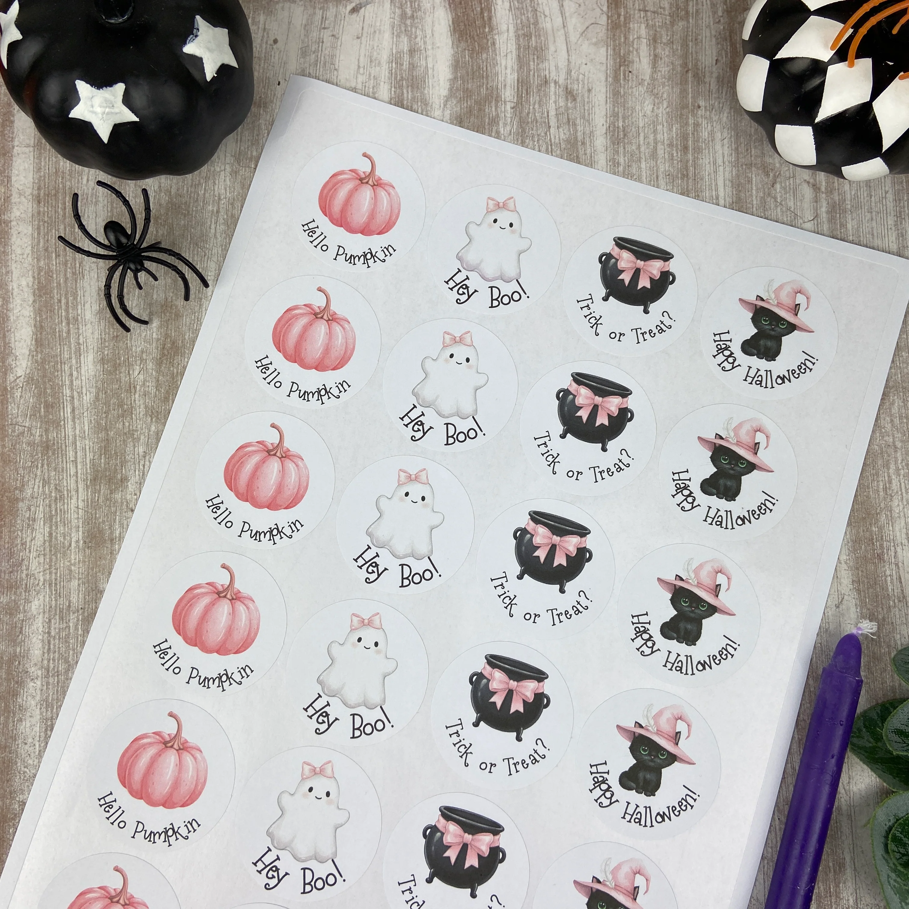 Pink Halloween Stickers - Image 2