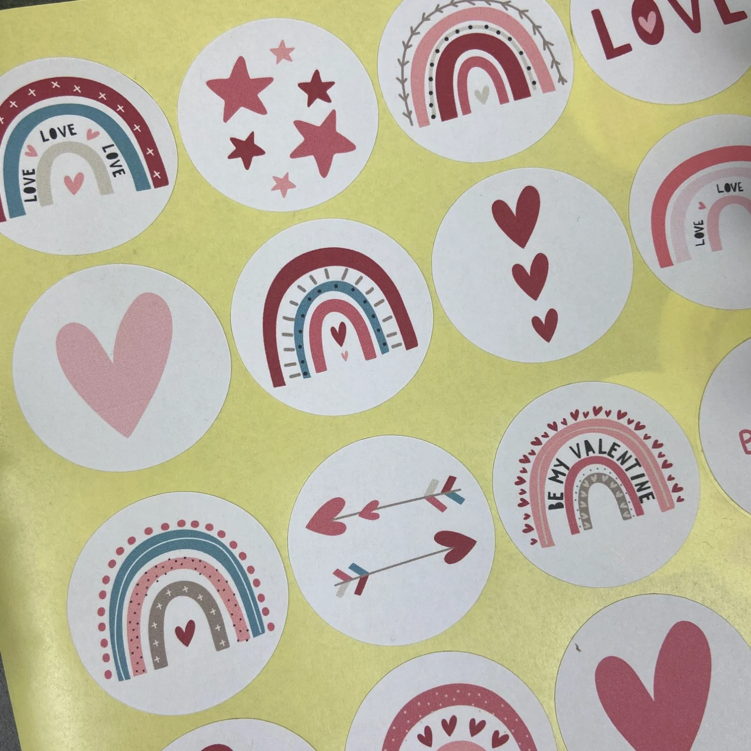 24 Love Valentine Stickers - Red & Pink - Image 6