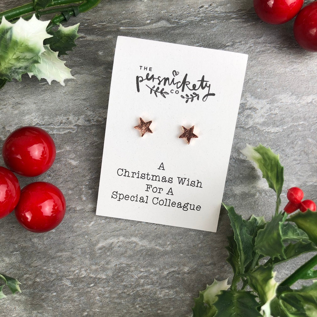 A Christmas Wish For A Special Colleague - Star Earrings