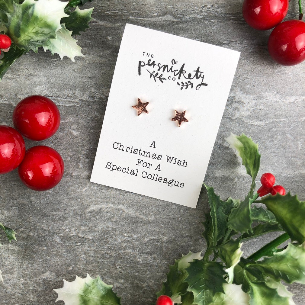 A Christmas Wish For A Special Colleague - Star Earrings - Image 2