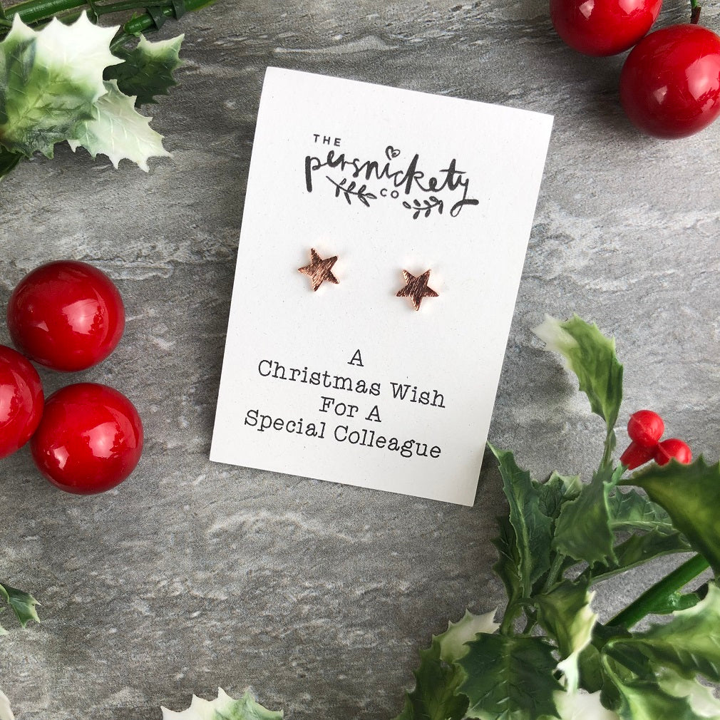 A Christmas Wish For A Special Colleague - Star Earrings - Image 3