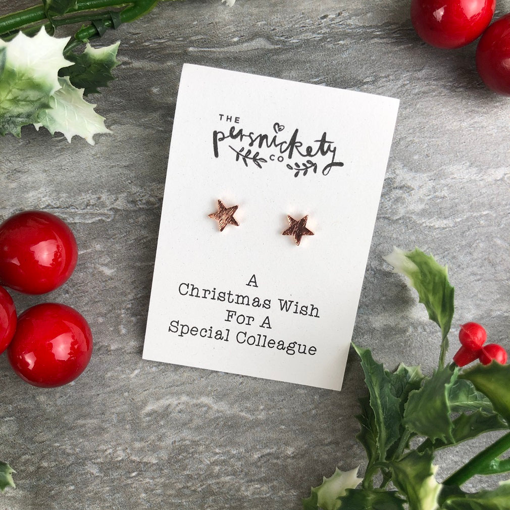 A Christmas Wish For A Special Colleague - Star Earrings - Image 4