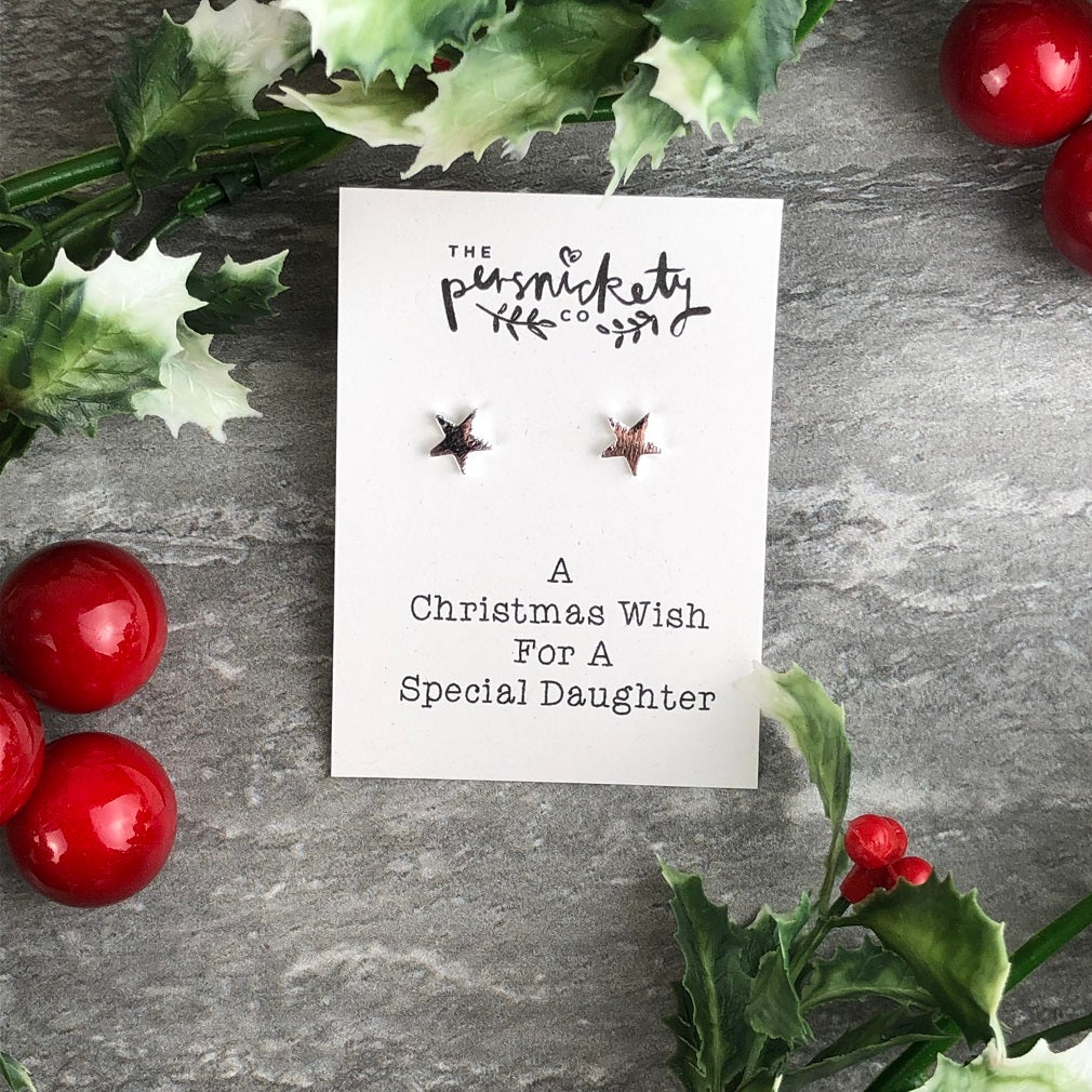 A Christmas Wish For A Special Daughter - Star Earrings