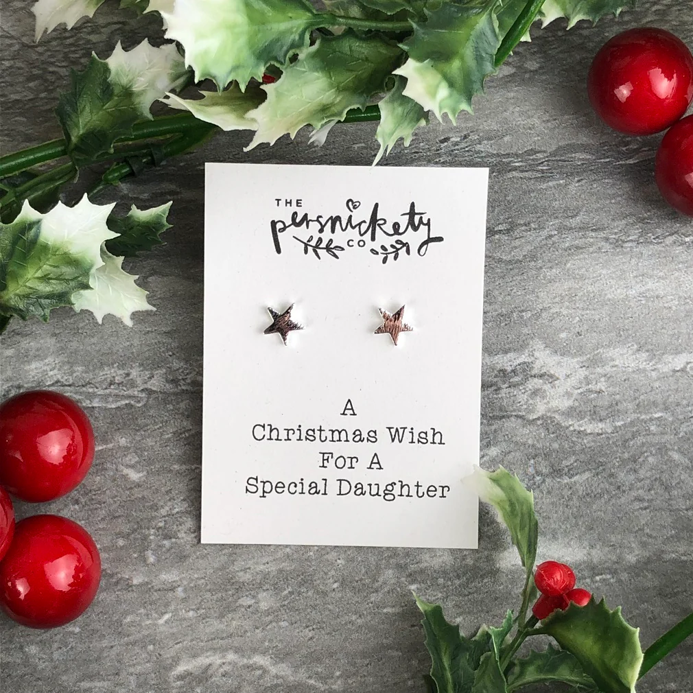 A Christmas Wish For A Special Daughter - Star Earrings - Image 2