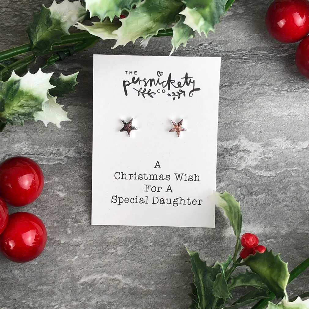 A Christmas Wish For A Special Daughter - Star Earrings - Image 3