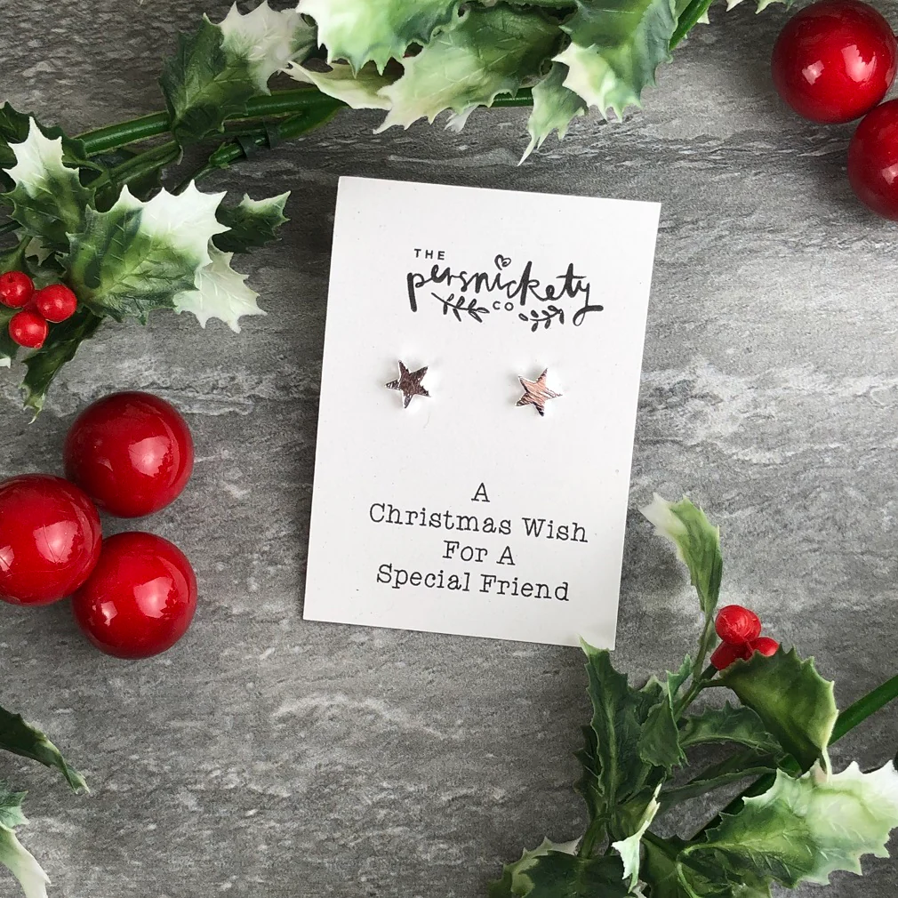A Christmas Wish For A Special Friend - Star Earrings - Image 3