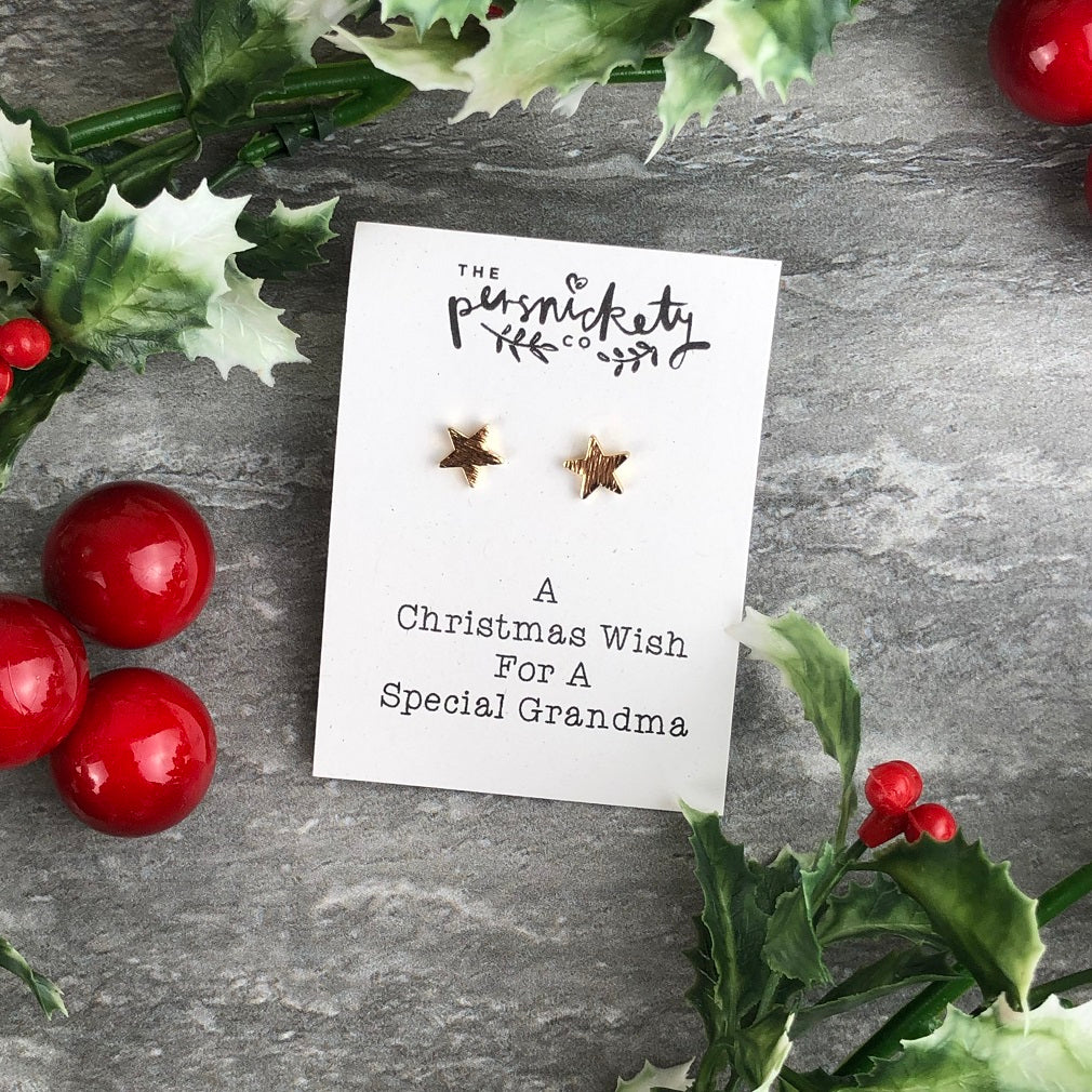 A Christmas Wish For A Special Grandma - Star Earrings - Image 2