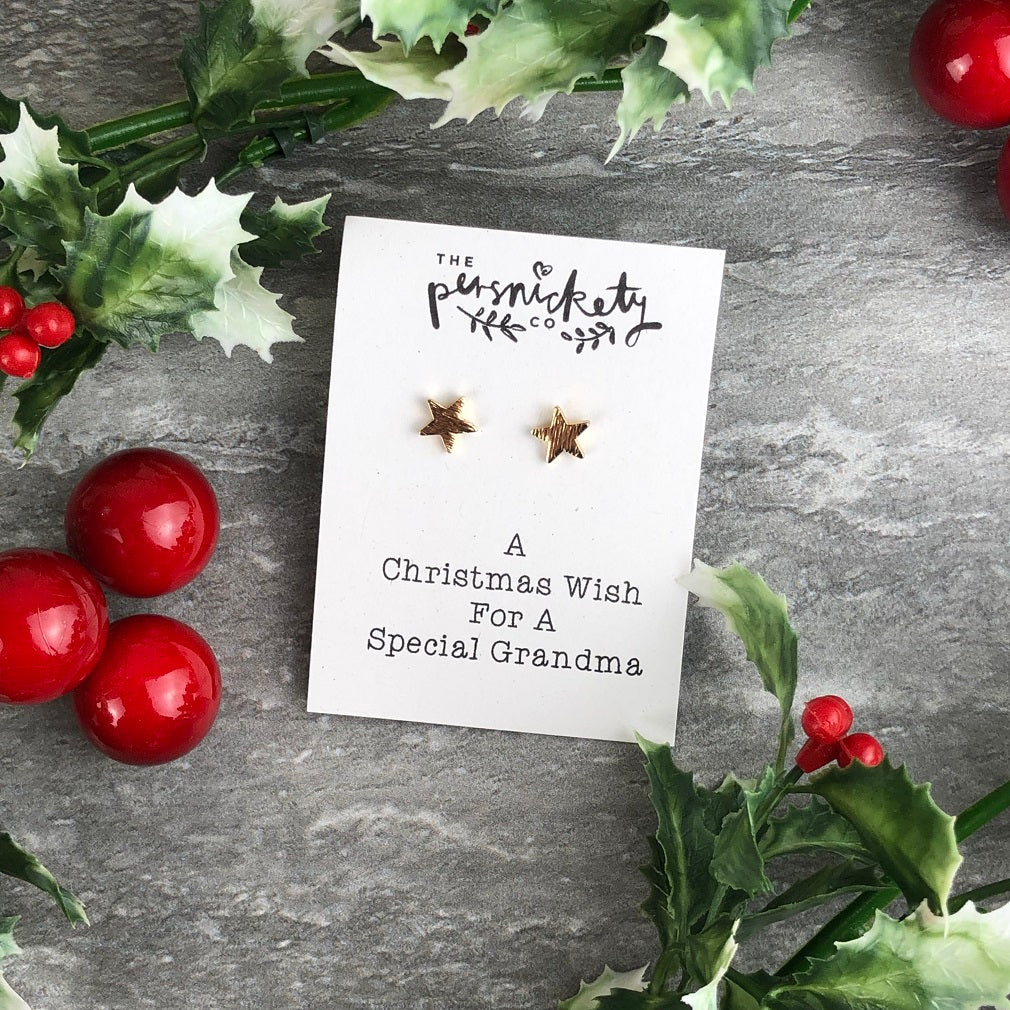 A Christmas Wish For A Special Grandma - Star Earrings - Image 4