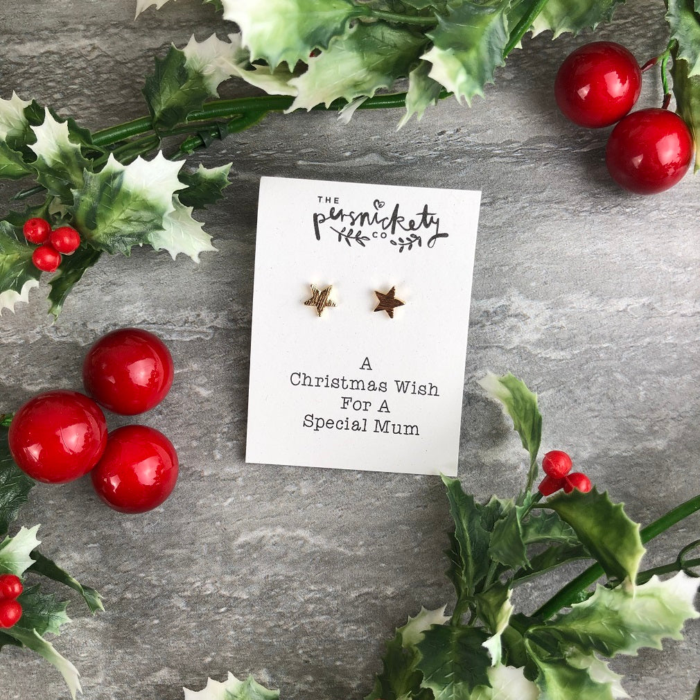 A Christmas Wish For A Special Mum - Star Earrings