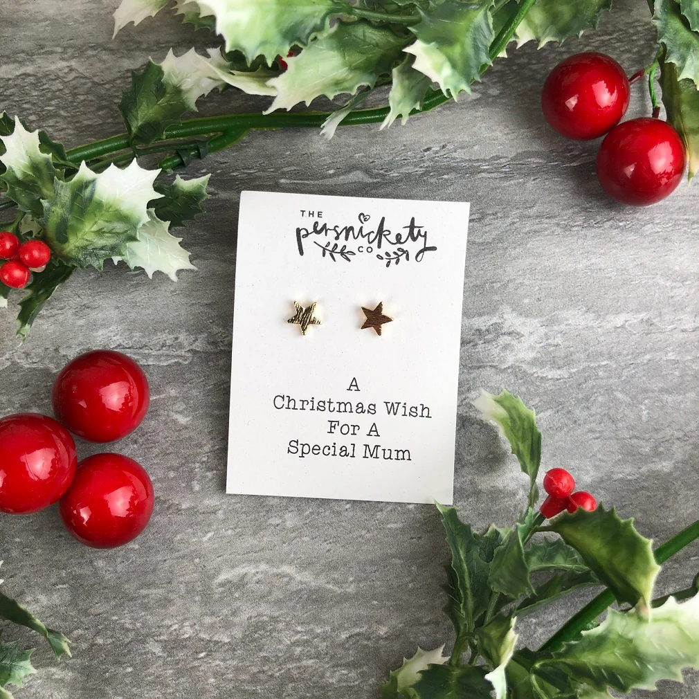 A Christmas Wish For A Special Mum - Star Earrings - Image 2