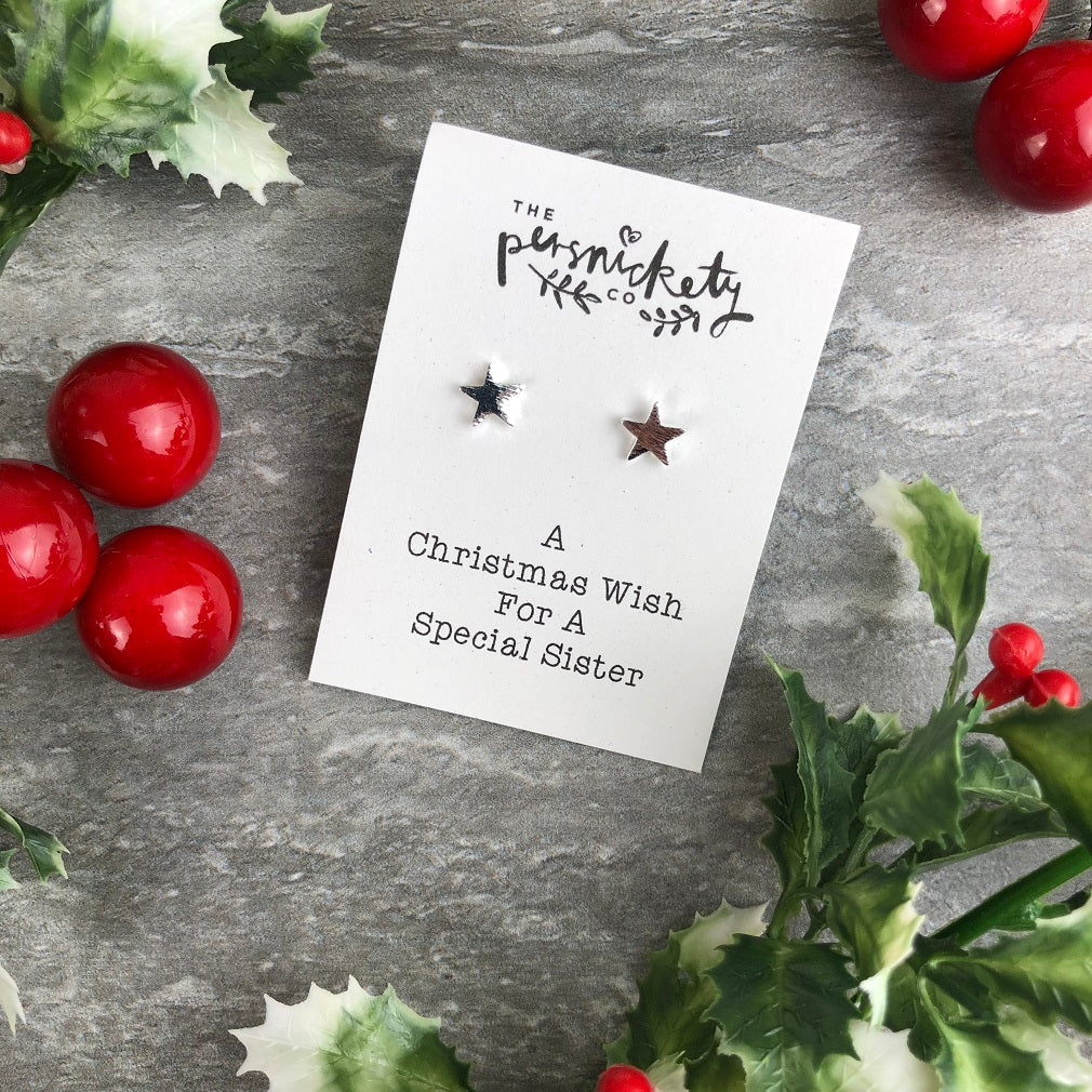 A Christmas Wish For A Special Sister - Star Earrings - Image 2