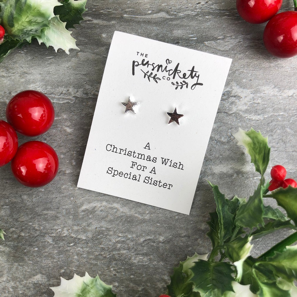 A Christmas Wish For A Special Sister - Star Earrings - Image 3