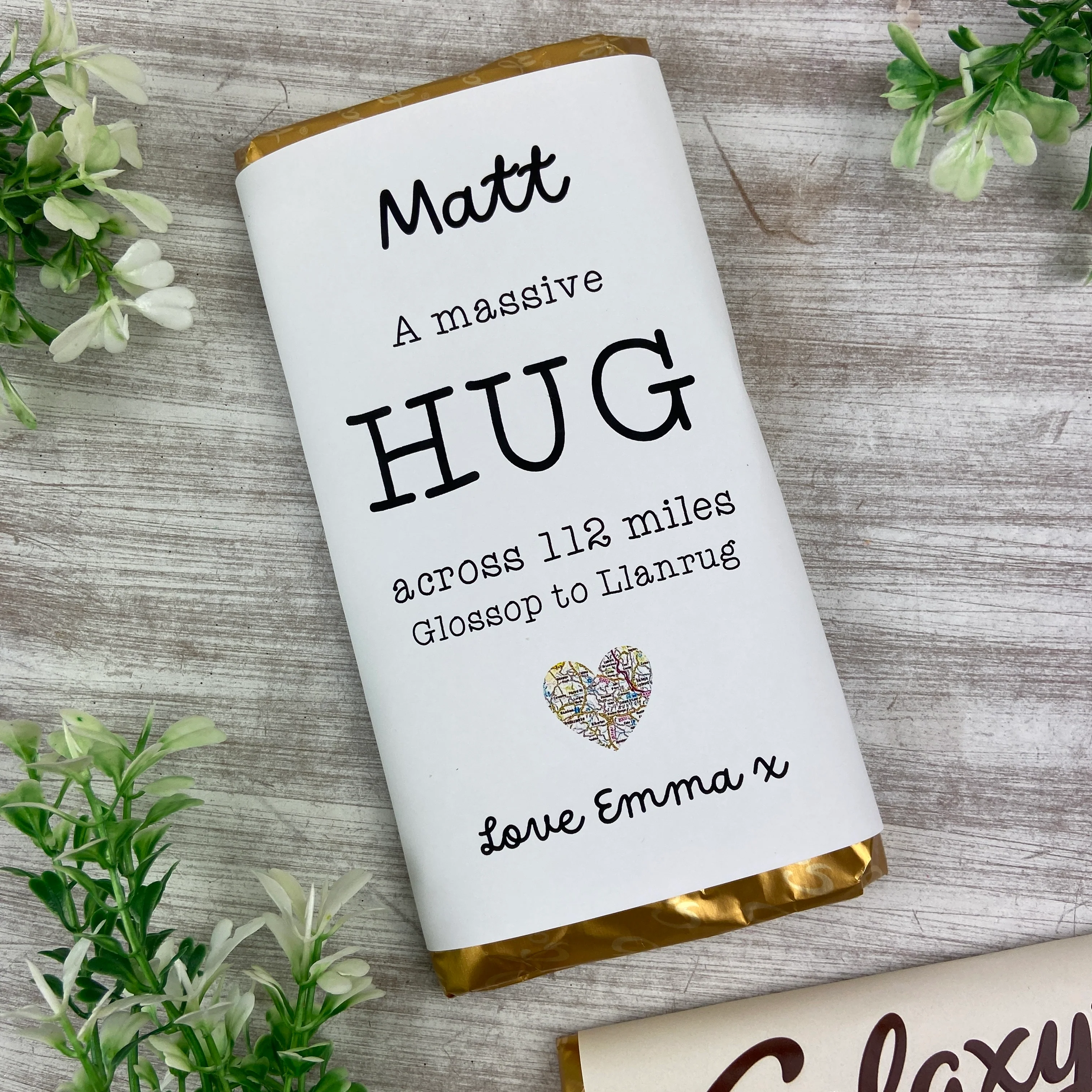 A Massive Hug - Personalised Across The Miles Chocolate Bar - Image 2