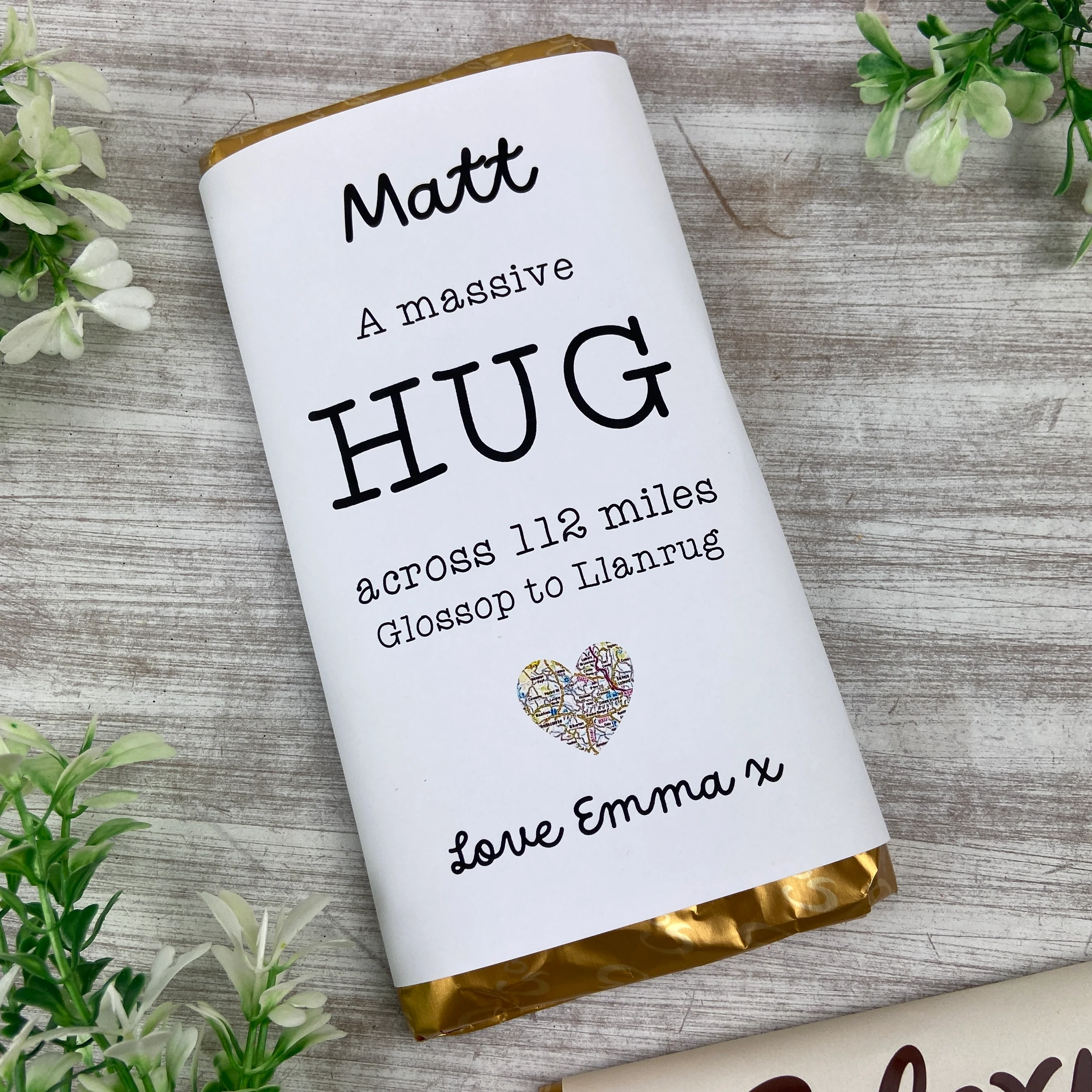 A Massive Hug - Personalised Across The Miles Chocolate Bar - Image 4