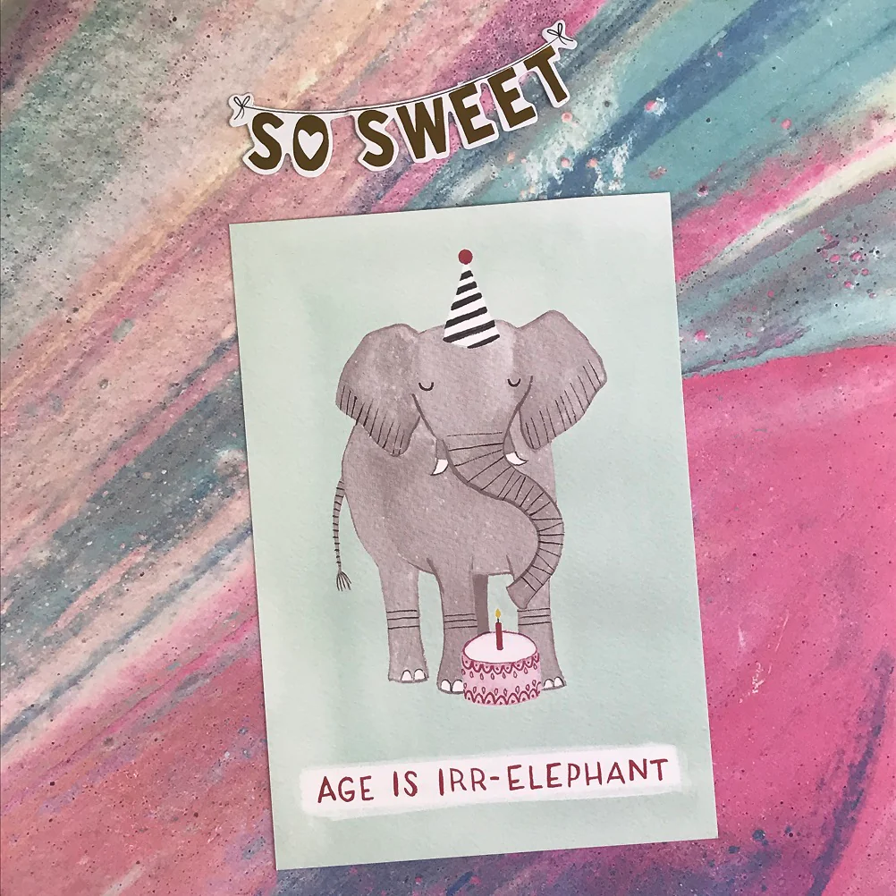 Age Is Irr-Elephant Postcard - Image 3