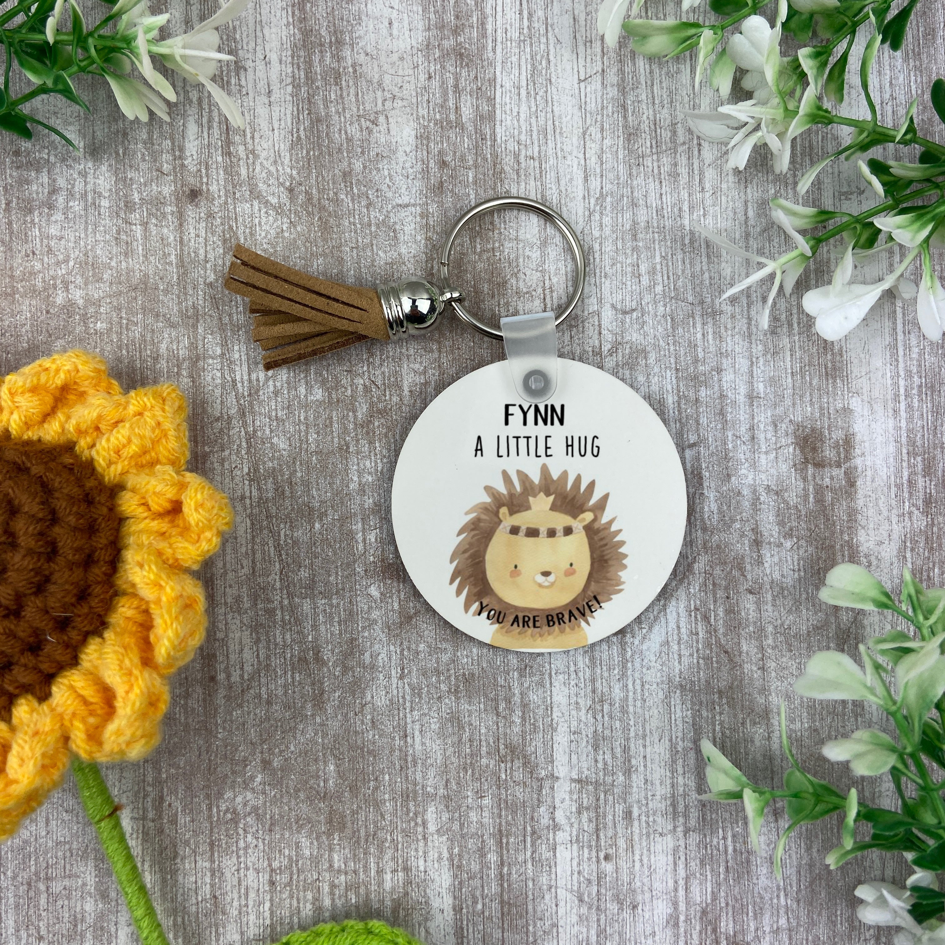 Back to School Pocket Hug Keyring  - Brave Lion - Image 2