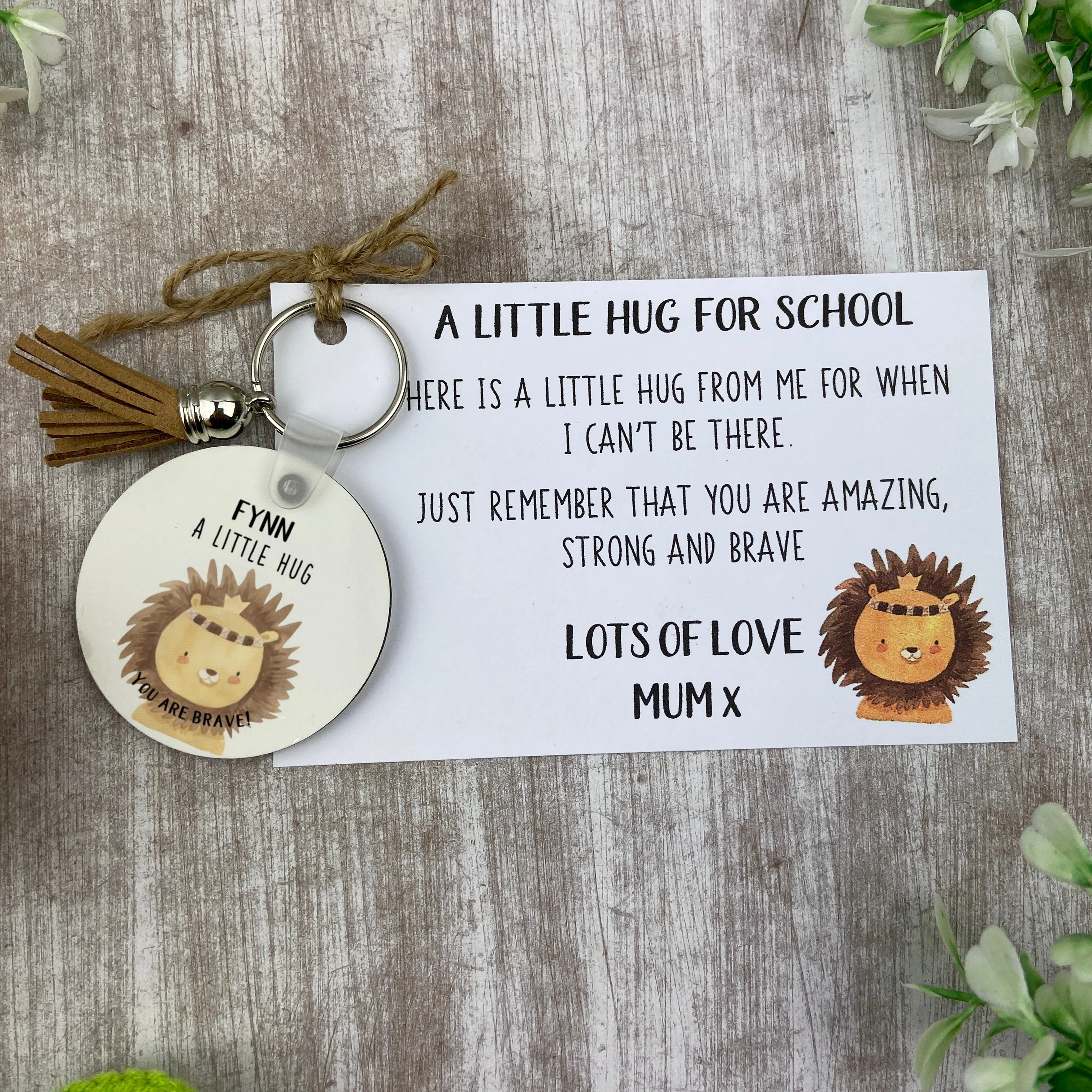 Back to School Pocket Hug Keyring  - Brave Lion - Image 5