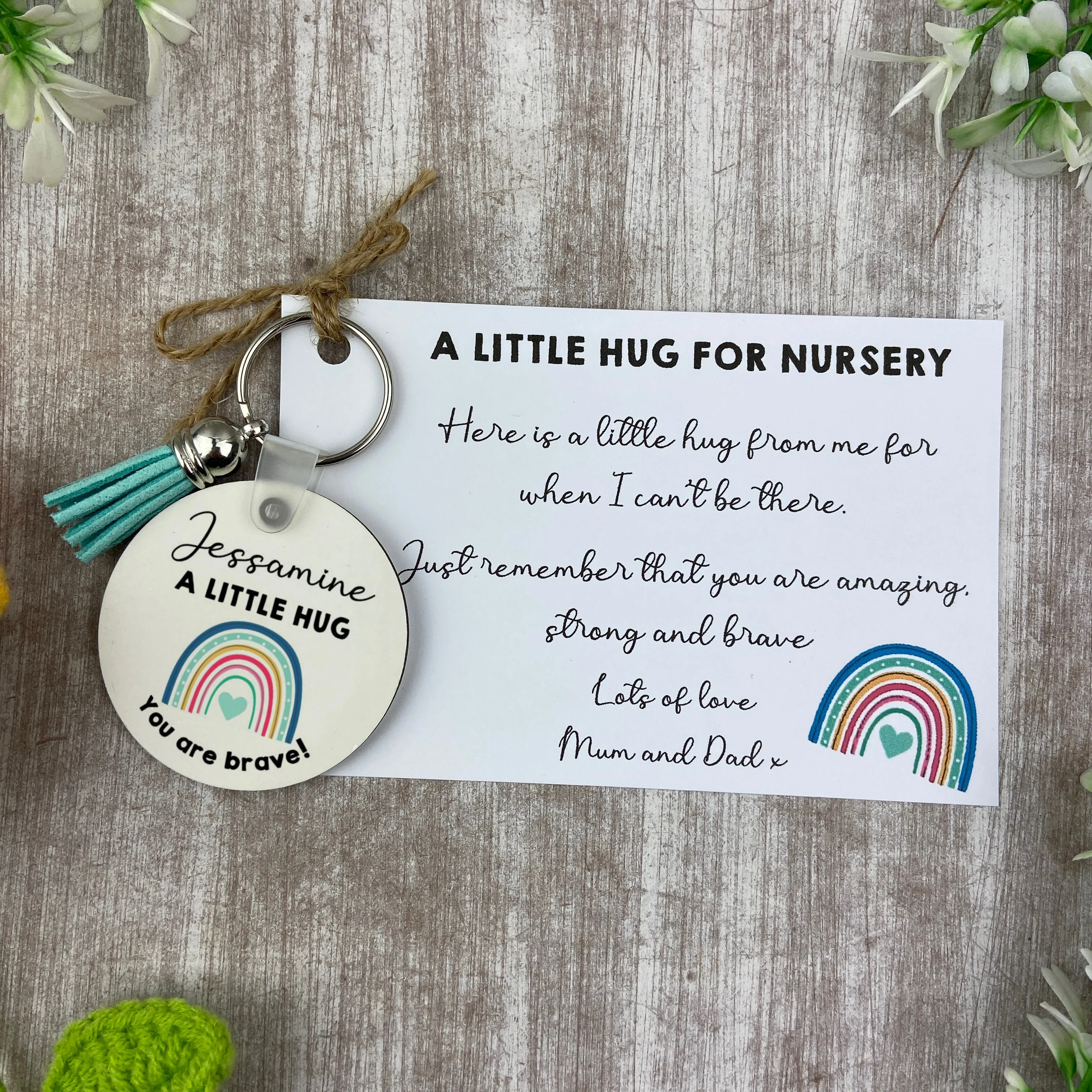 Back to School Pocket Hug Keyring  - Rainbow - Image 5
