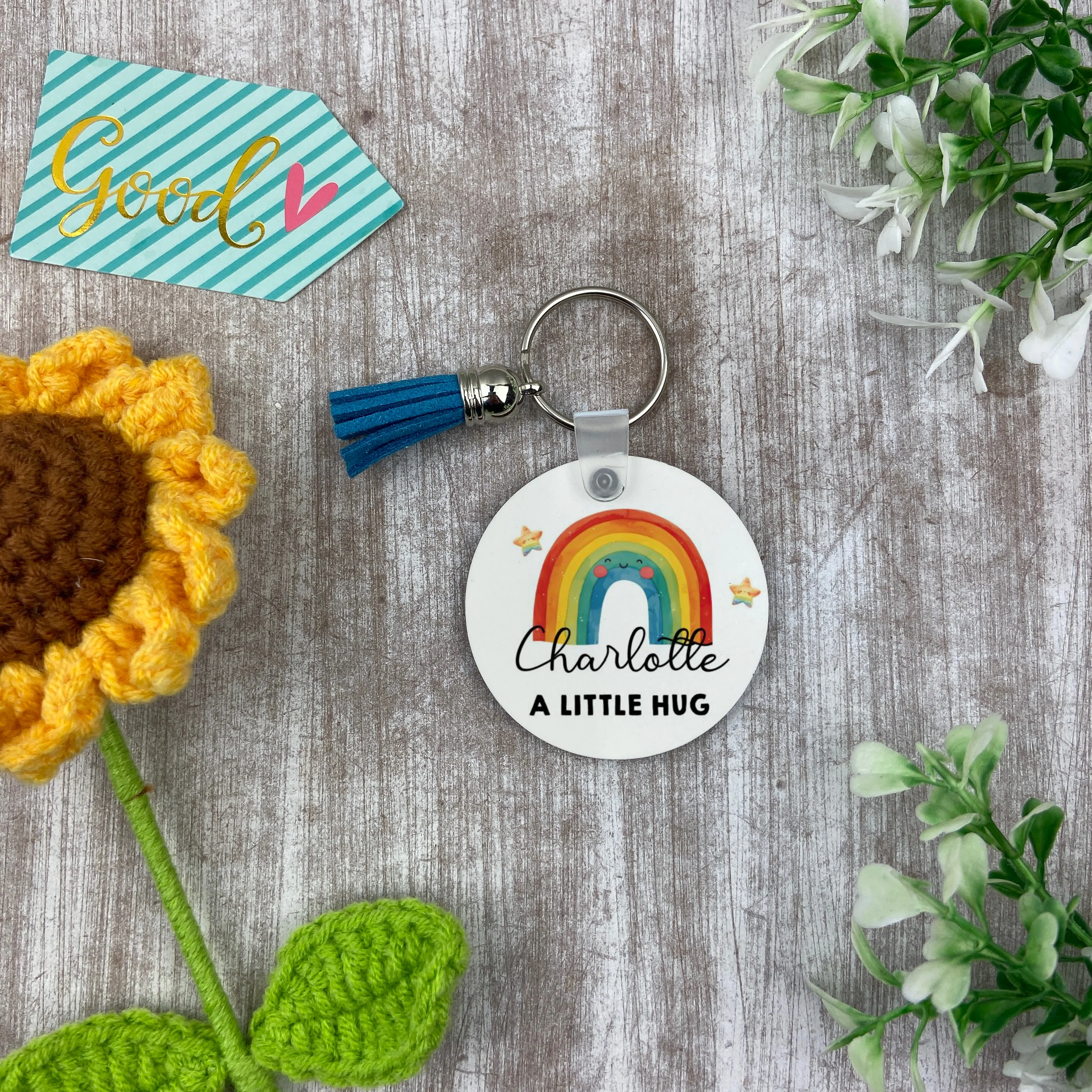 Back to School Pocket Hug Keyring  - Bright Rainbow - Image 6
