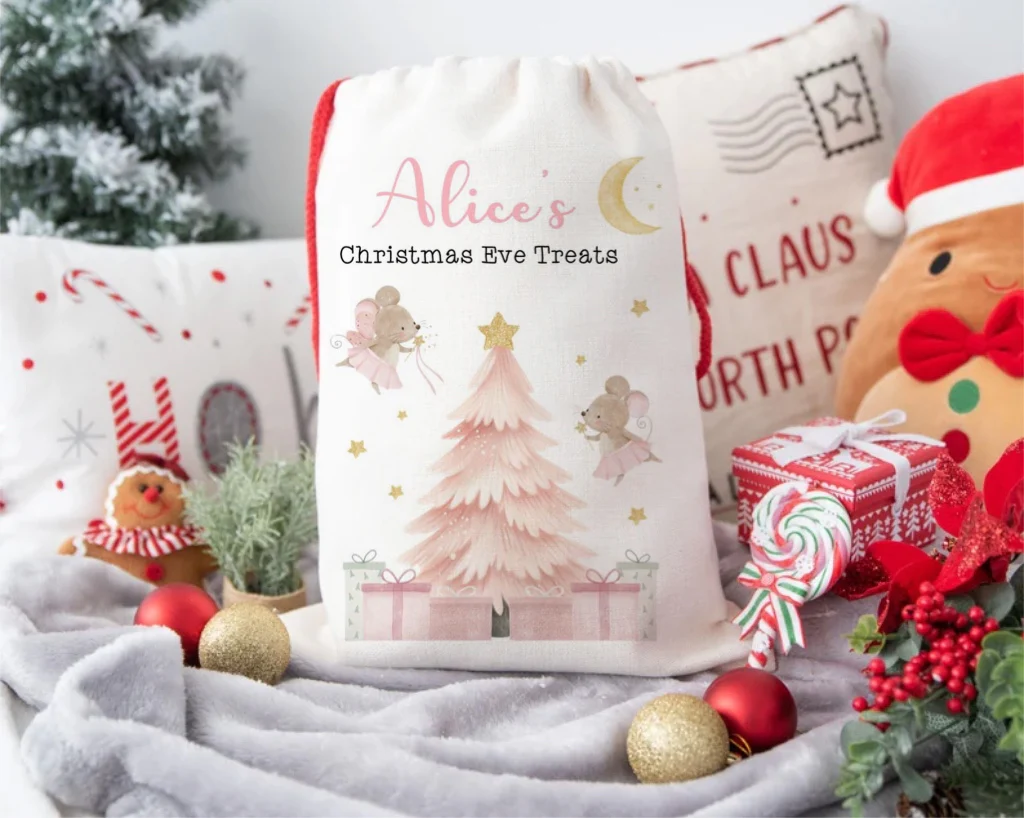 Ballerina Fairy Mouse Personalised Santa Sack - Image 2