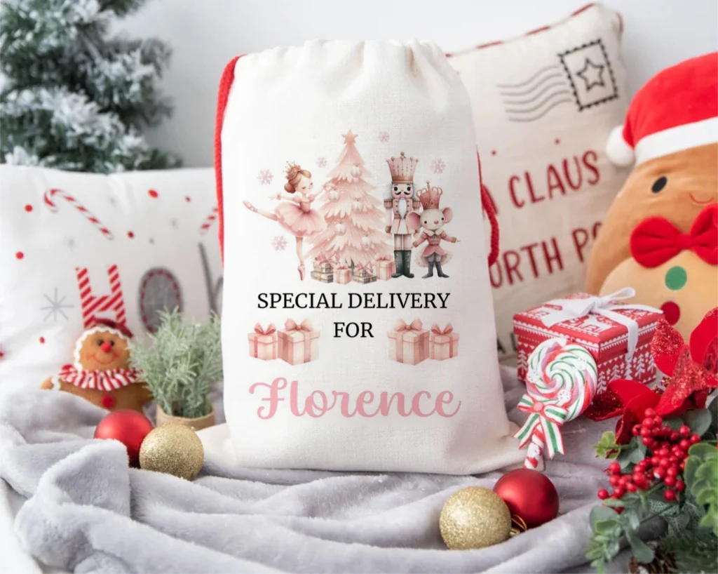 Pink Nutcracker Personalised Santa Sack - Image 4