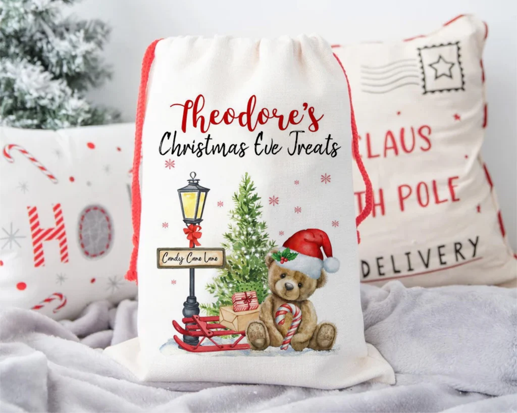 Christmas Teddy Bear Personalised Santa Sack - Image 2