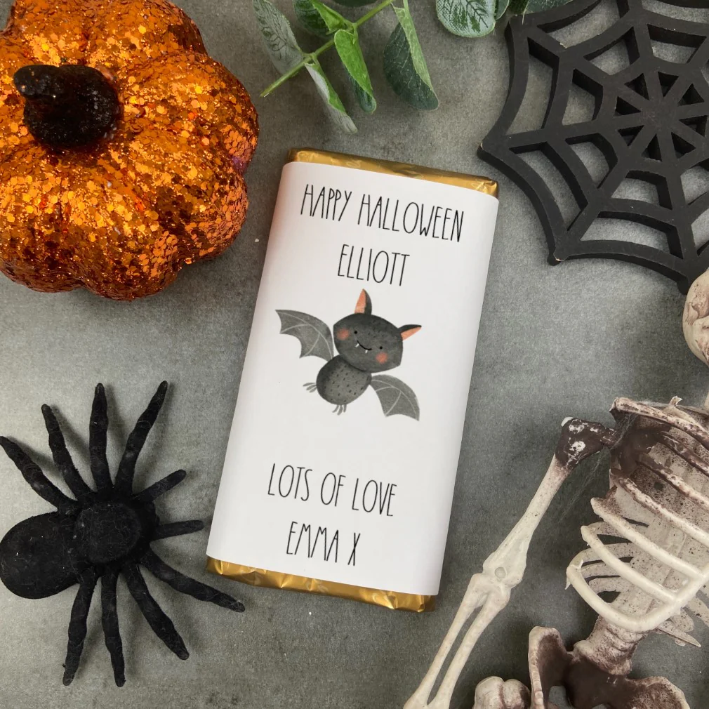 Bat Happy Halloween - Personalised Chocolate Bar - Image 4