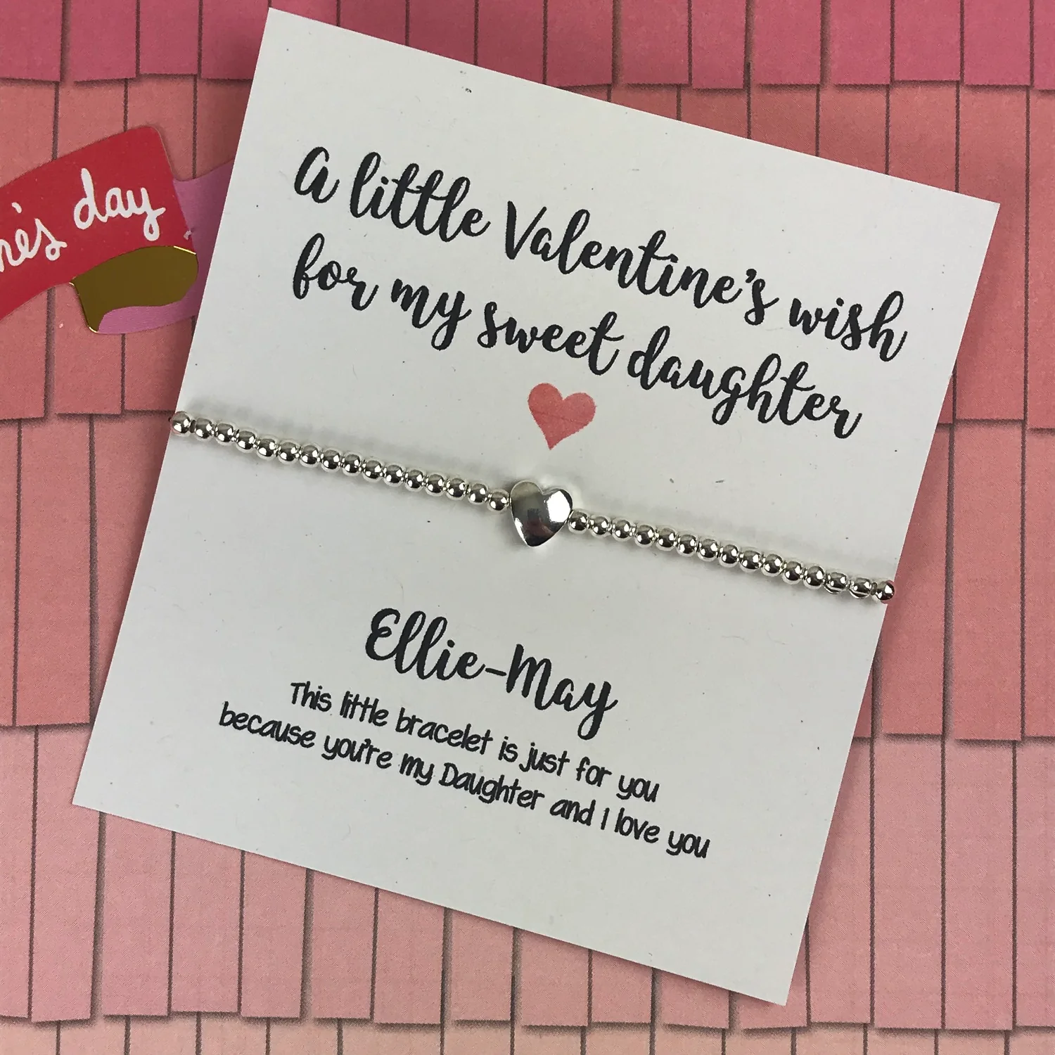 Beaded Charm Bracelet - A Little Valentine's Wish For My Sweet Daughter - Image 4