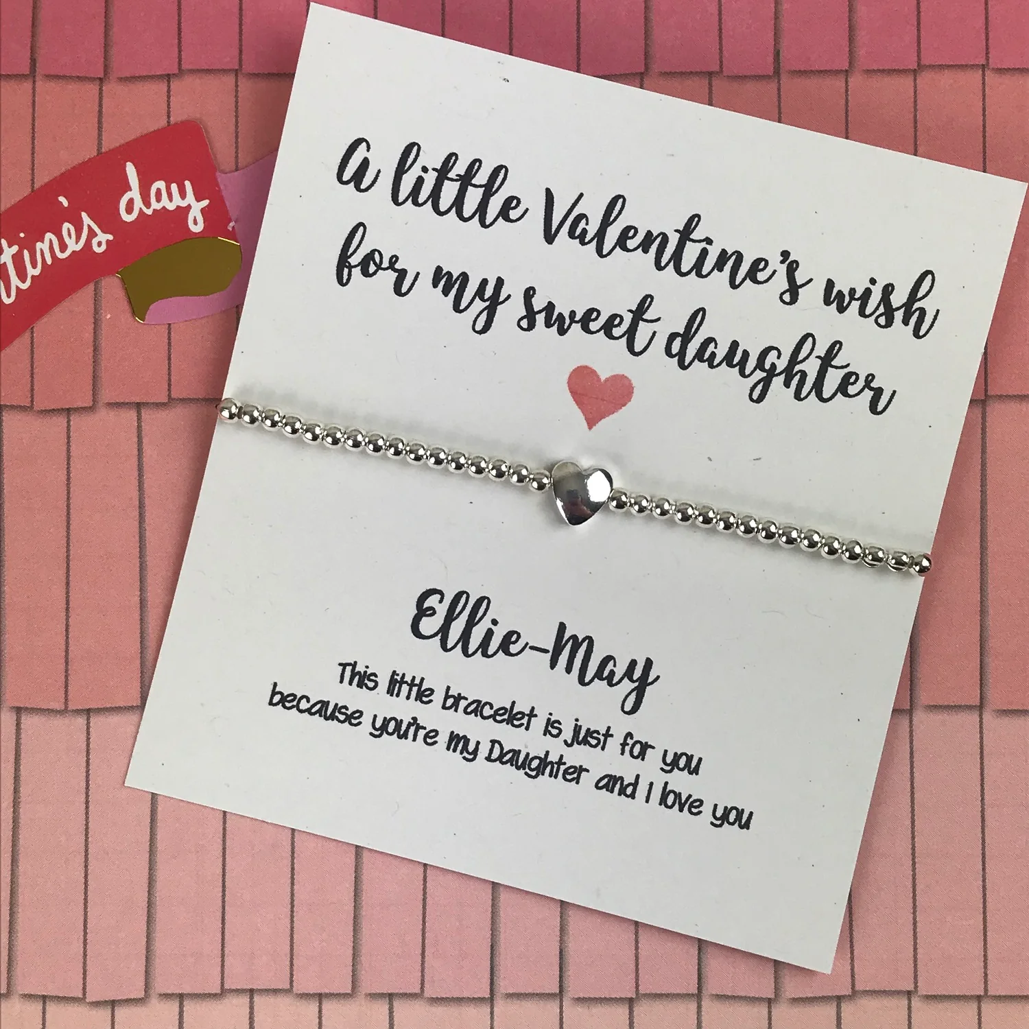Beaded Charm Bracelet - A Little Valentine's Wish For My Sweet Daughter - Image 9