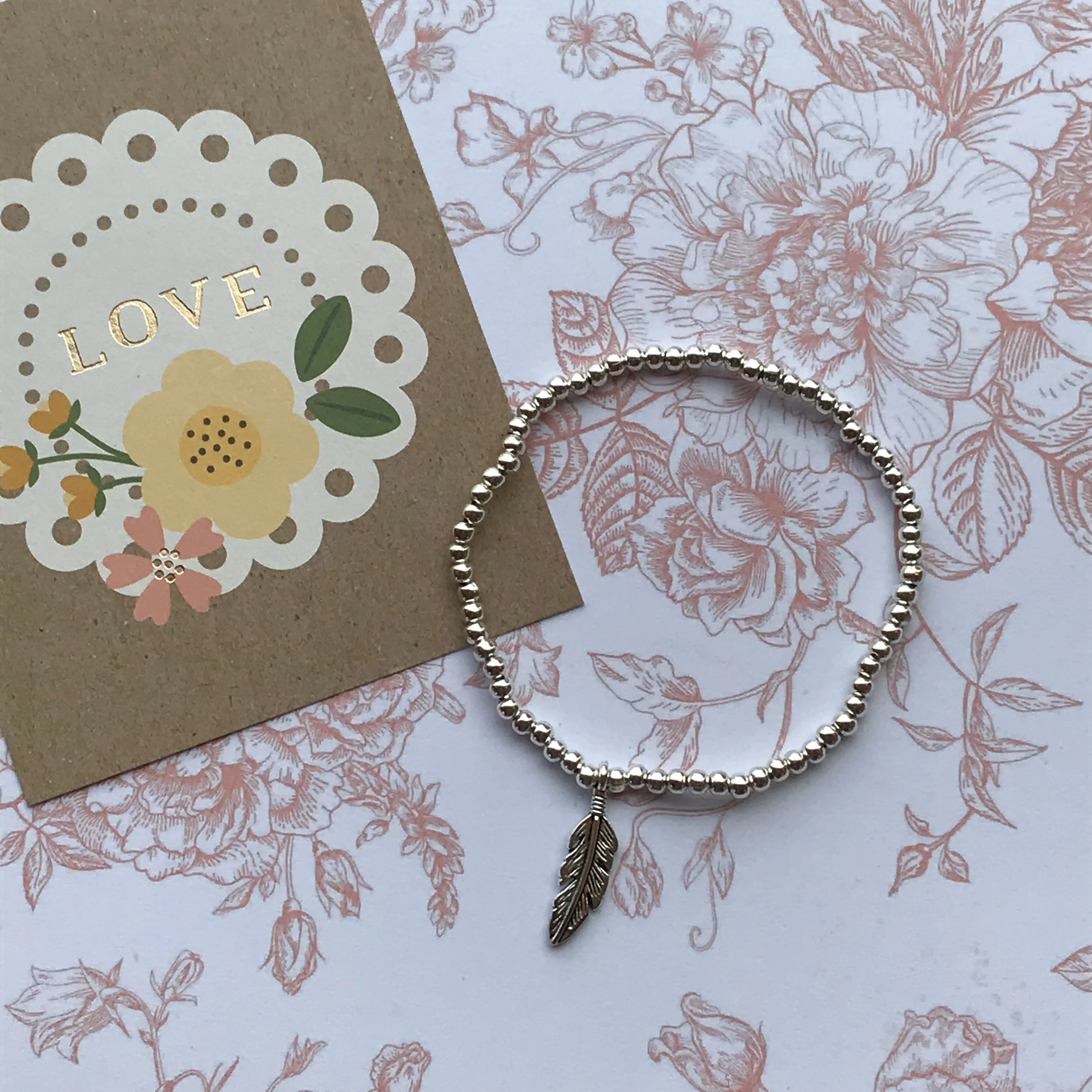 Beaded Charm Bracelet - Feathers Appear When Angels Are Near - Image 7