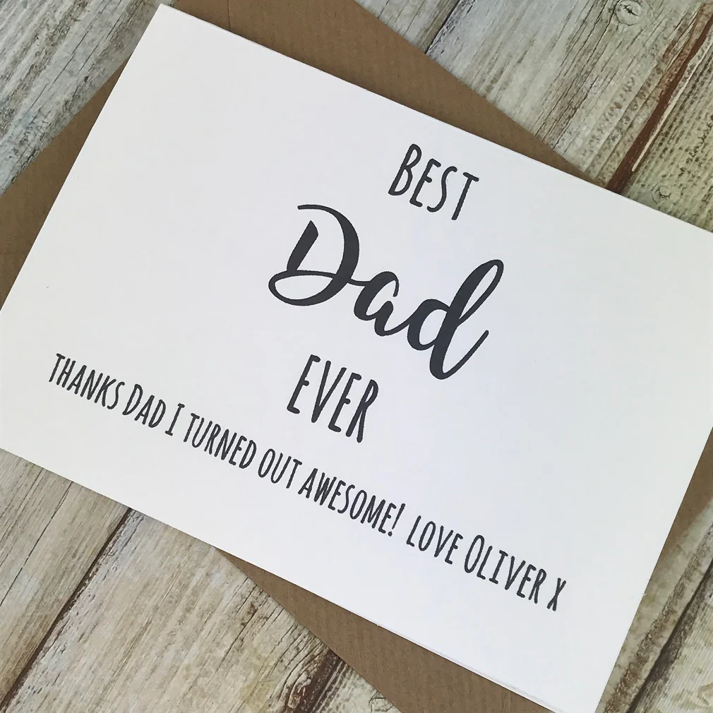 Best Dad Ever - Thanks Dad I Turned Out Awesome! Personalised Card - Image 3