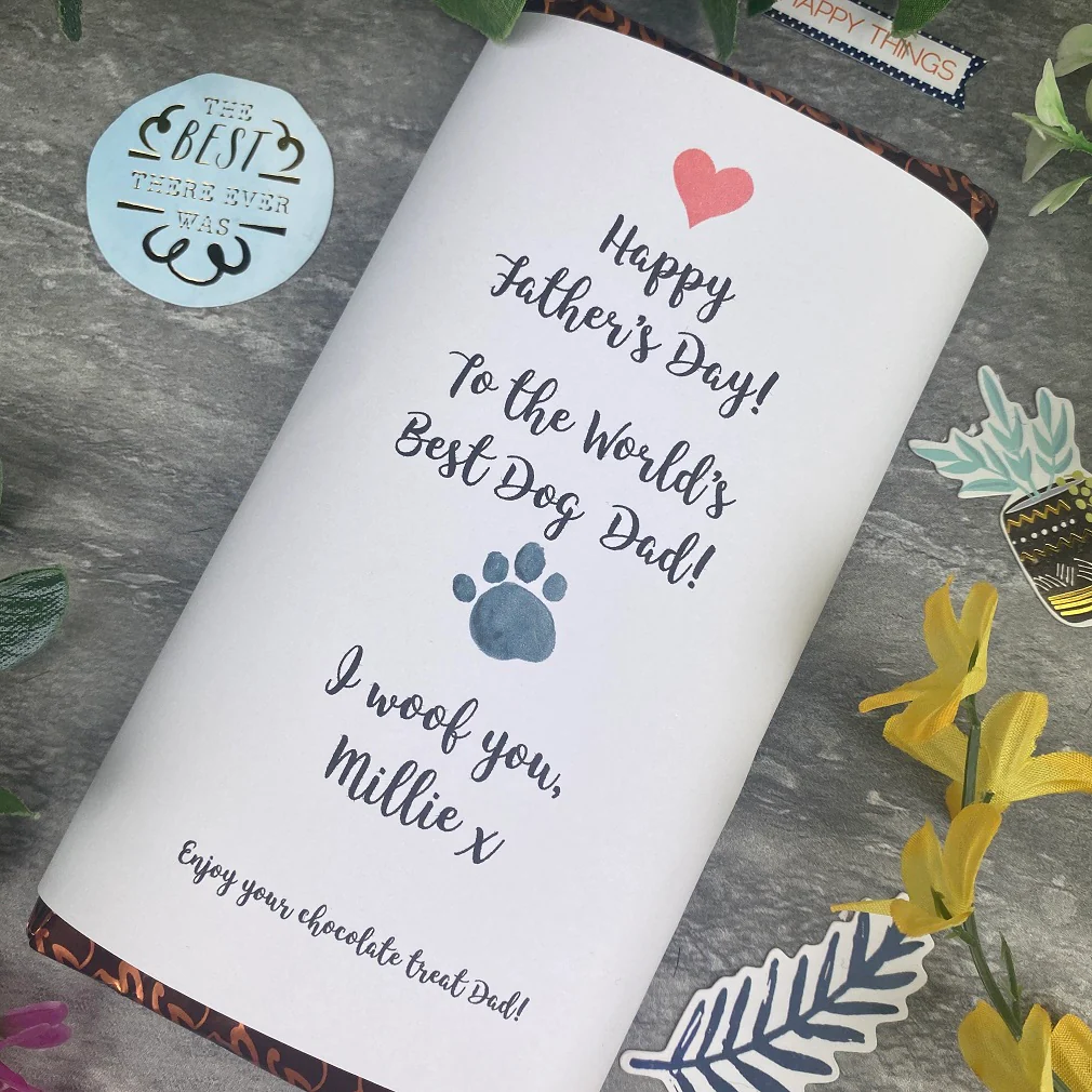 Best Dog Dad Father's Day Personalised Chocolate Bar - Image 2