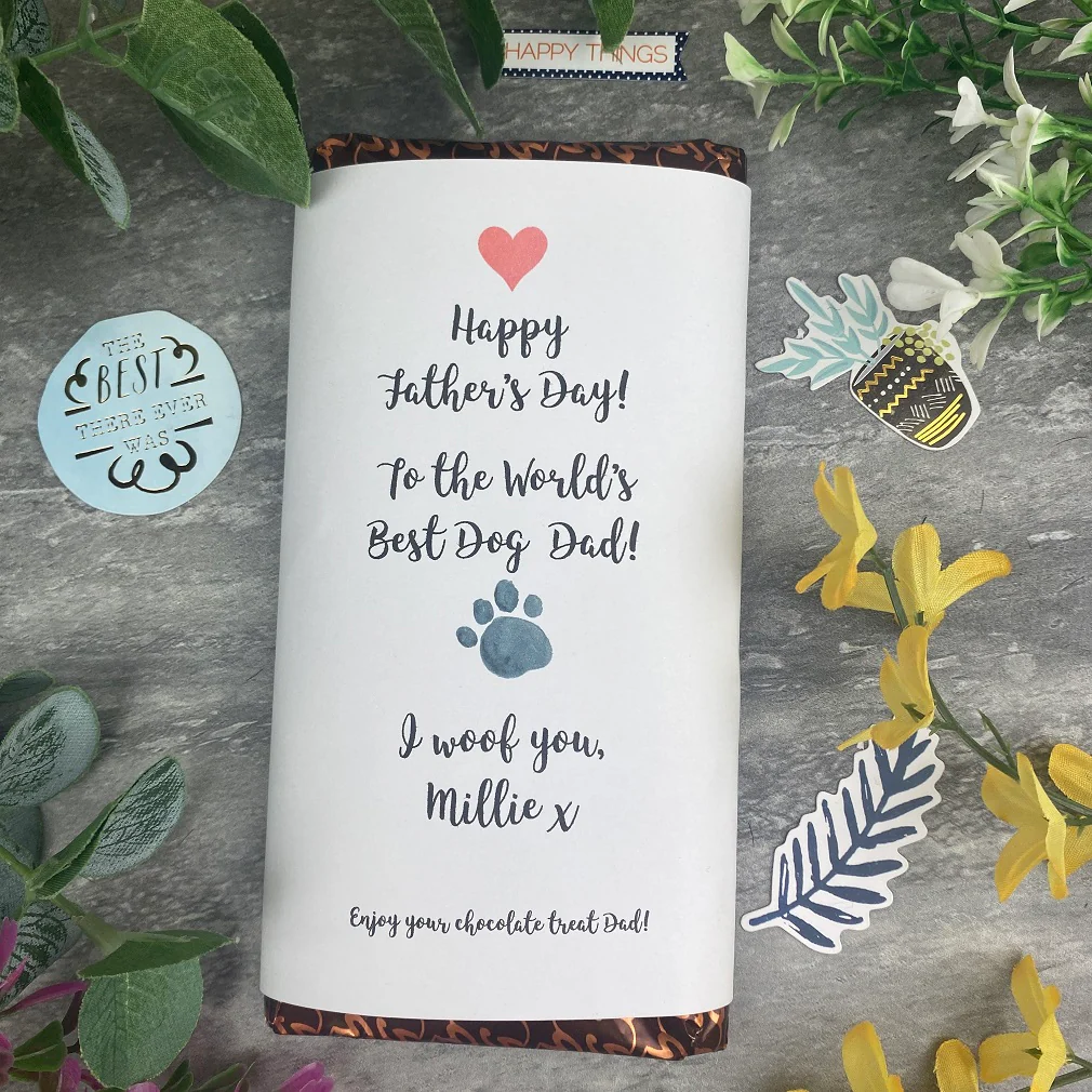 Best Dog Dad Father's Day Personalised Chocolate Bar