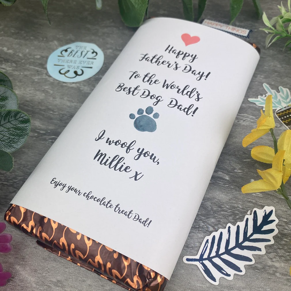 Best Dog Dad Father's Day Personalised Chocolate Bar - Image 3