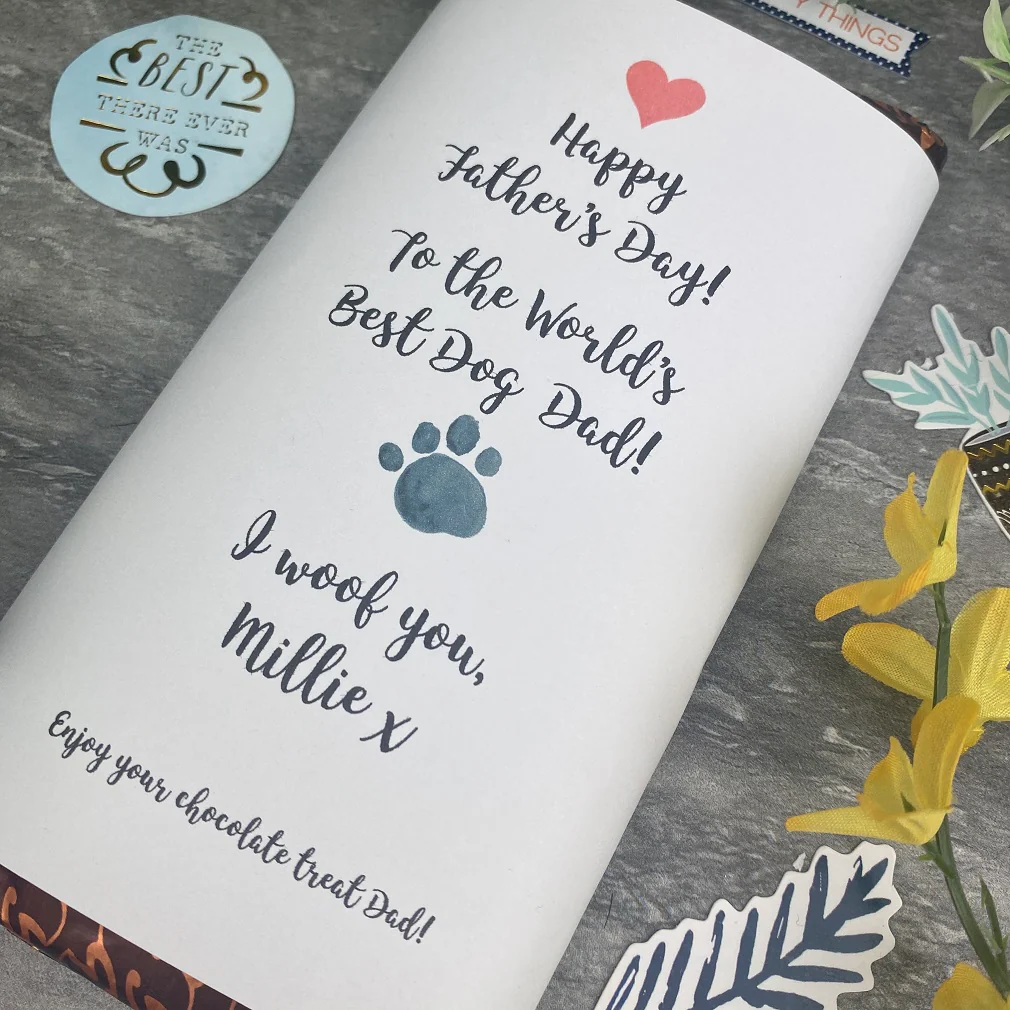 Best Dog Dad Father's Day Personalised Chocolate Bar - Image 4