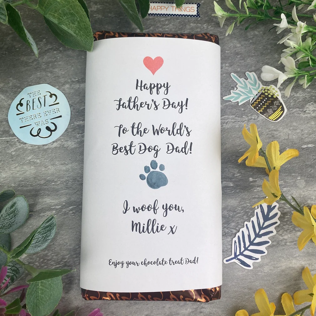 Best Dog Dad Father's Day Personalised Chocolate Bar - Image 6