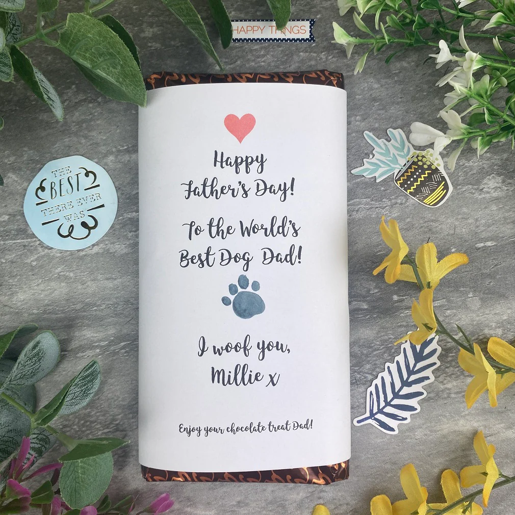 Best Dog Dad Father's Day Personalised Chocolate Bar - Image 8