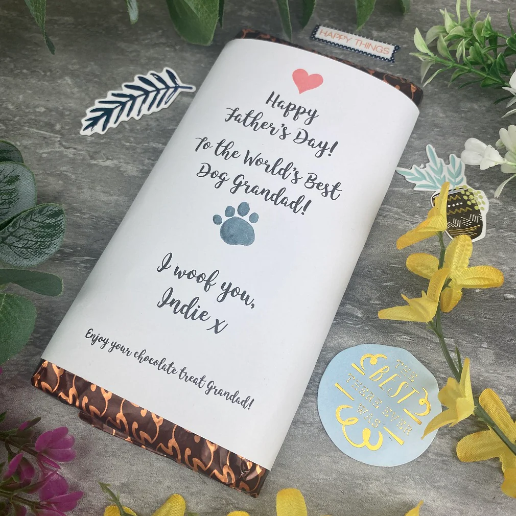 Best Dog Grandad Father's Day Personalised Chocolate Bar - Image 3