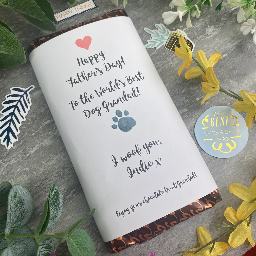 Best Dog Grandad Father's Day Personalised Chocolate Bar - Image 8