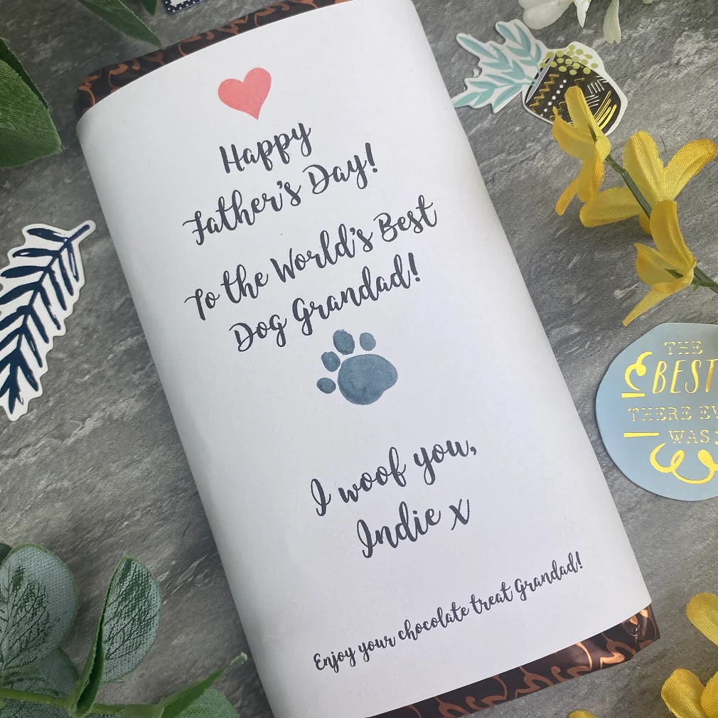 Best Dog Grandad Father's Day Personalised Chocolate Bar - Image 2