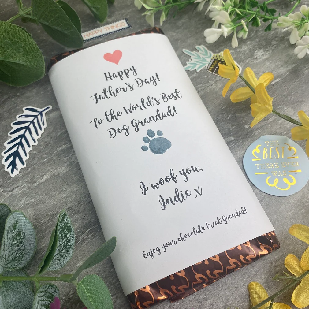 Best Dog Grandad Father's Day Personalised Chocolate Bar - Image 4
