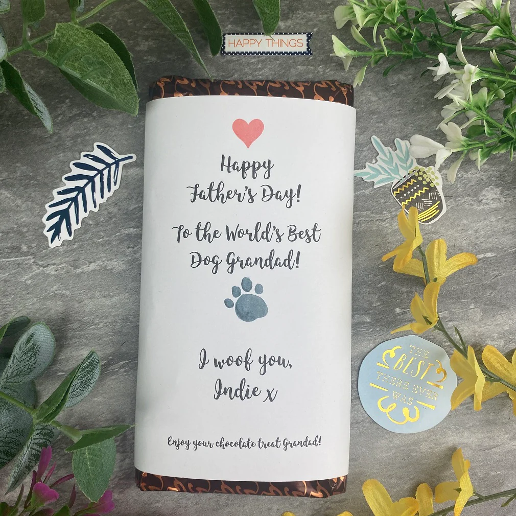 Best Dog Grandad Father's Day Personalised Chocolate Bar - Image 5
