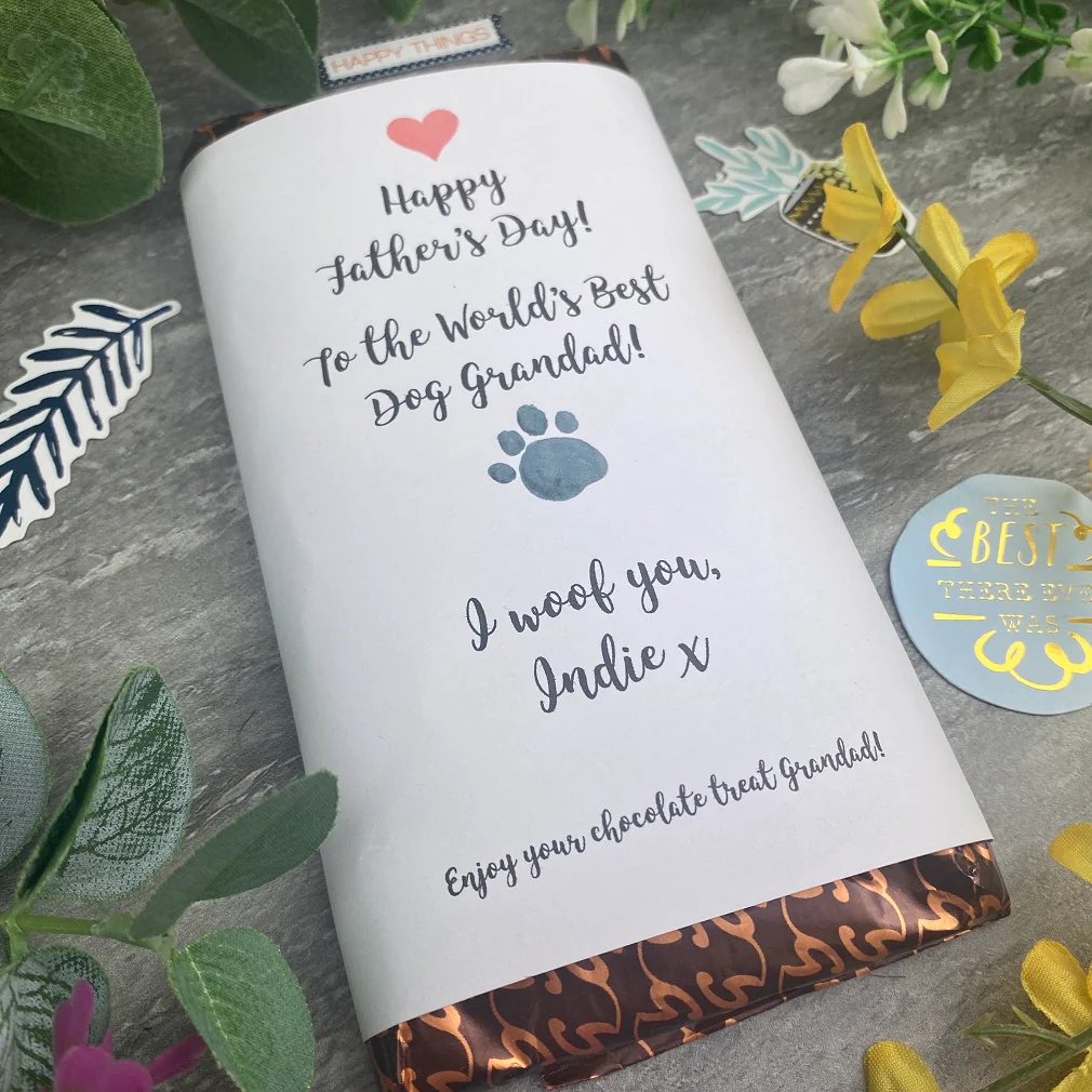 Best Dog Grandad Father's Day Personalised Chocolate Bar - Image 7