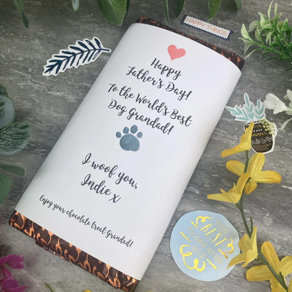 Best Dog Grandad Father's Day Personalised Chocolate Bar - Image 9
