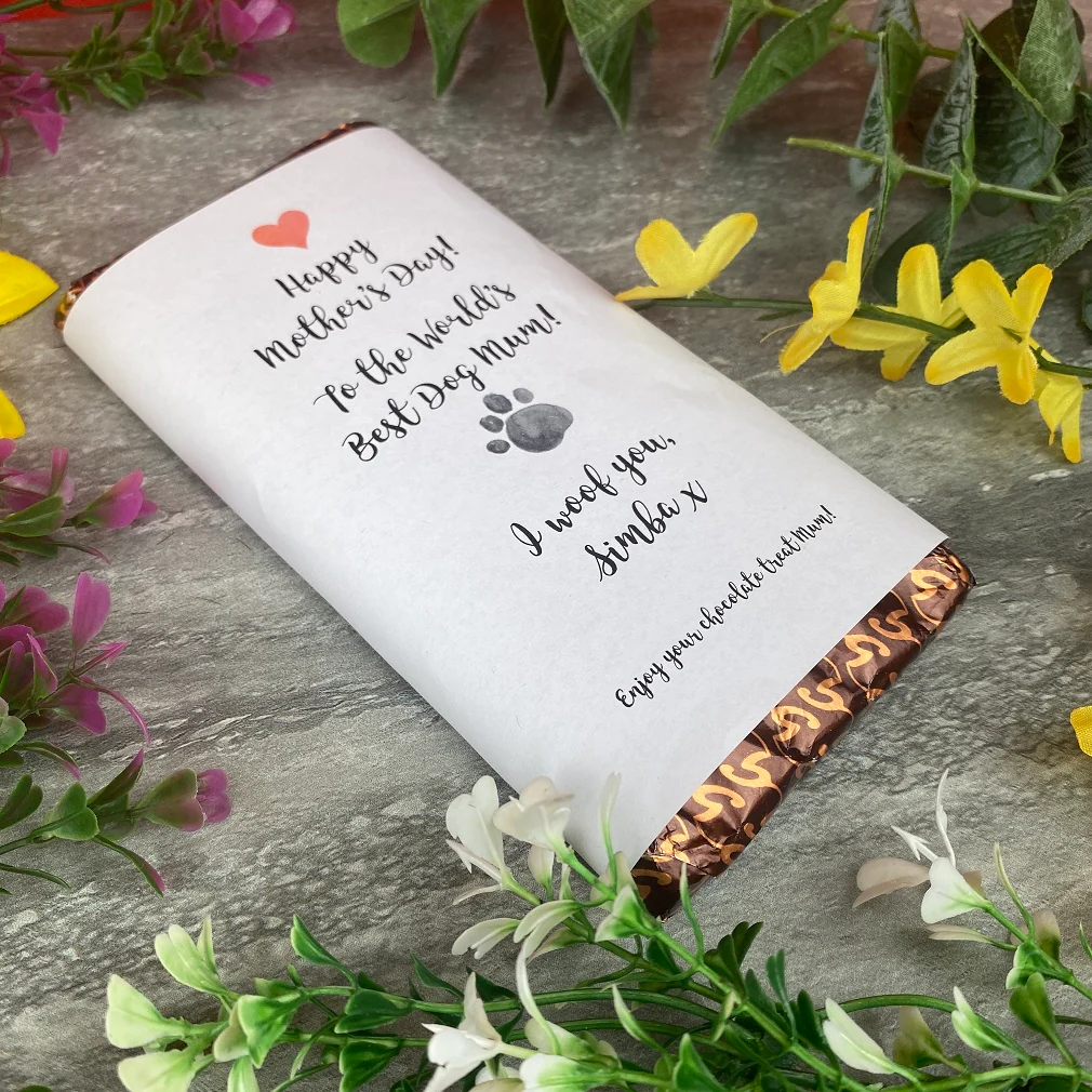 Best Dog Mum Mothers Day Personalised Chocolate Bar - Image 3