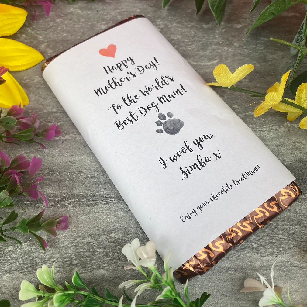 Best Dog Mum Mothers Day Personalised Chocolate Bar - Image 5