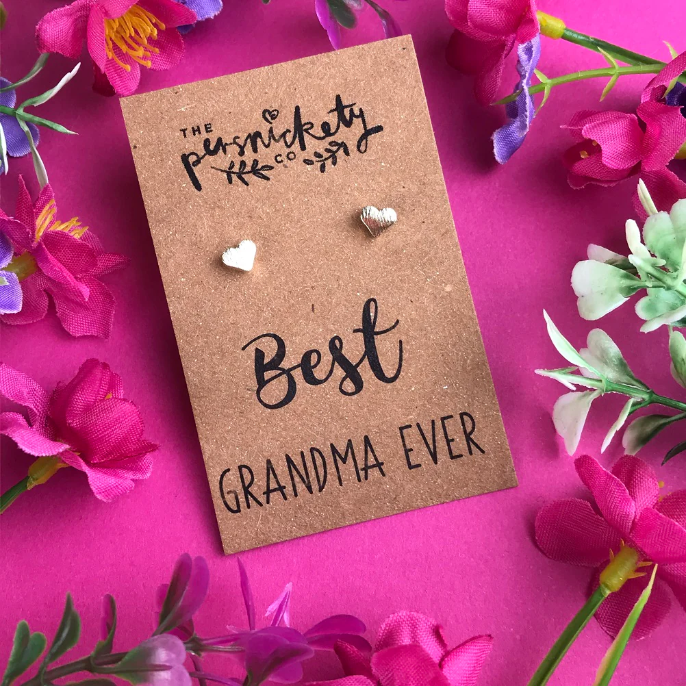 Best Grandma Ever - Heart Earrings - Gold / Rose Gold / Silver - Image 7