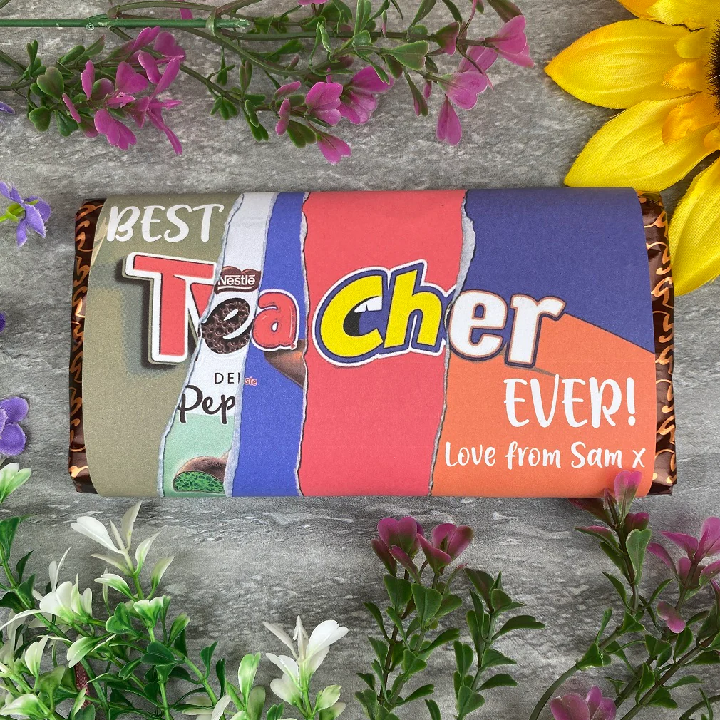 Best Teacher Ever Personalised Chocolate Bar - Image 9