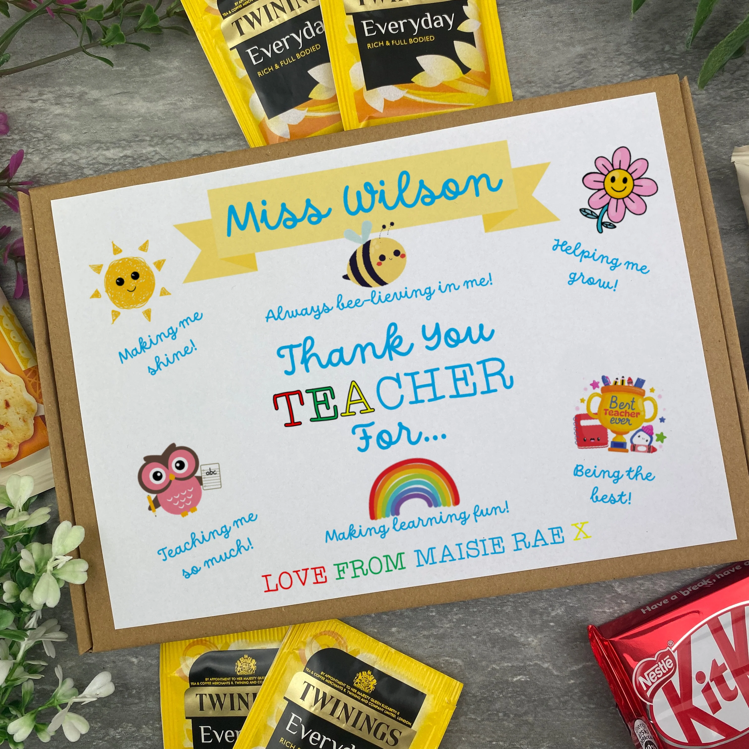 Thank You Teacher - Tea and Biscuit Box - Image 2