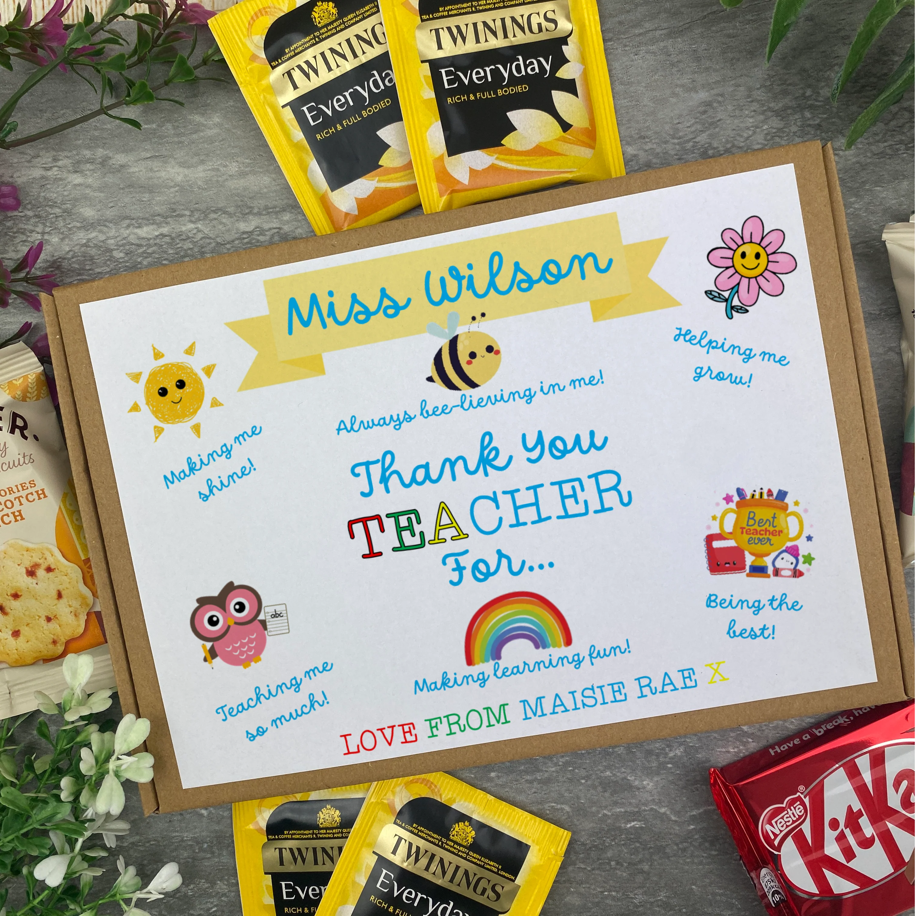Thank You Teacher - Tea and Biscuit Box - Image 3